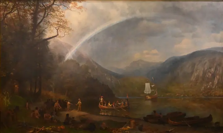 Descubrimiento del río Hudson, Albert Bierstadt