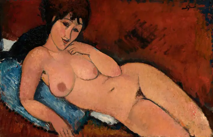 Desnudo sobre un cojín azul, Amedeo Modigliani