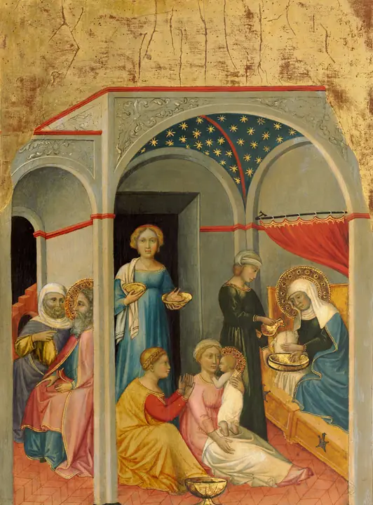 El nacimiento de la Virgen, Andrea di Bartolo