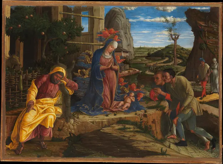La adoración de los pastores, Andrea Mantegna