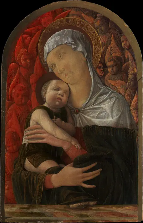 Virgen con el Niño y serafines y querubines, Andrea Mantegna