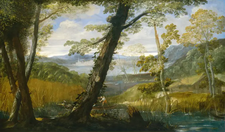 Paisaje fluvial, Annibale Carracci