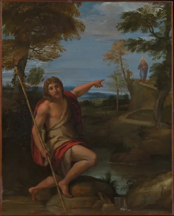 San Juan Bautista dando testimonio, Annibale Carracci