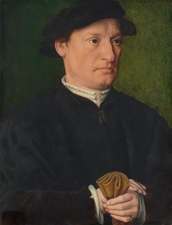 Un miembro de la familia de Hondecoeter [anverso], Anónimo de Amberes, siglo XVI