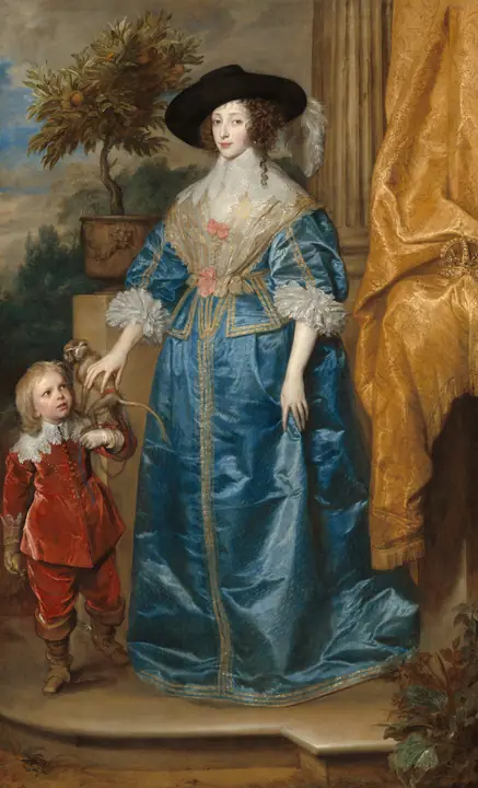 La reina Henrietta Maria con Sir Jeffrey Hudson, Anthony van Dyck