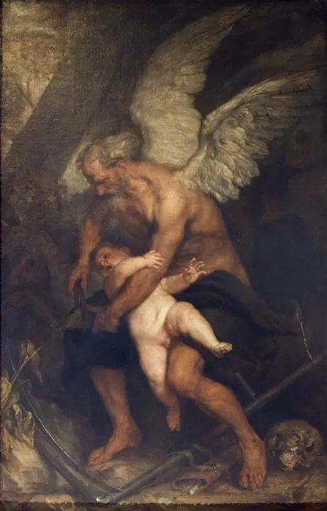 Tiempo cortando las alas de Cupido, Anthony van Dyck