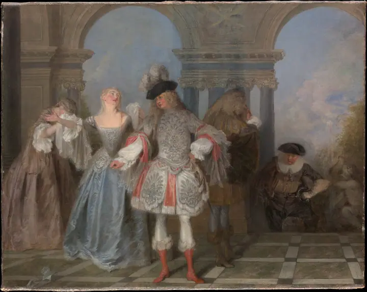 Los comediantes franceses, Antoine Watteau