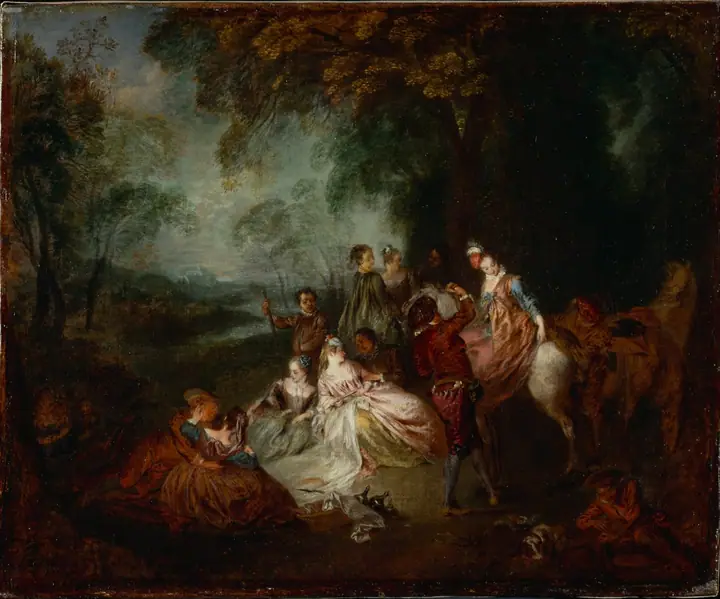 Reunión campestre, Antoine Watteau