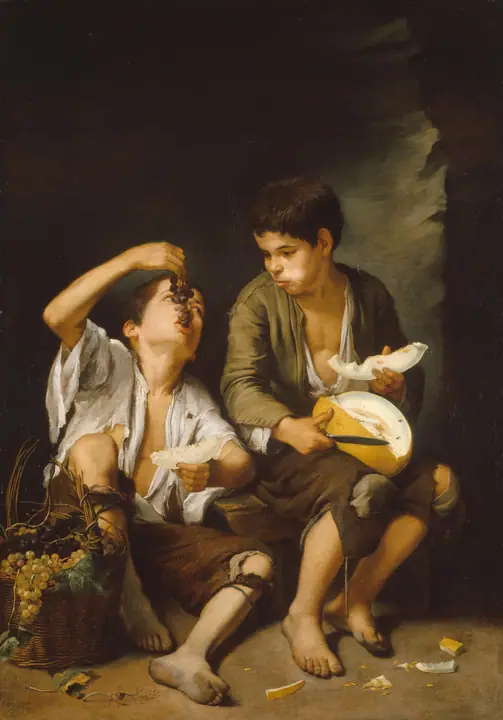 Dos niños comiendo melón, Bartolomé Esteban Murillo