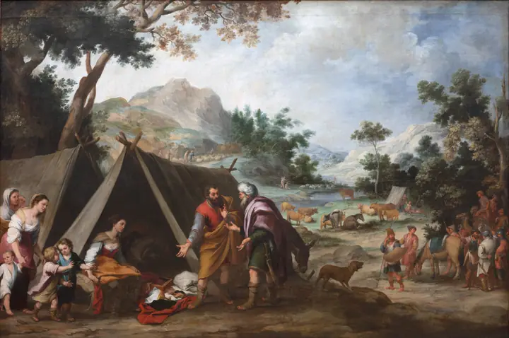Labán buscando sus ídolos domésticos robados, Bartolomé Esteban Murillo