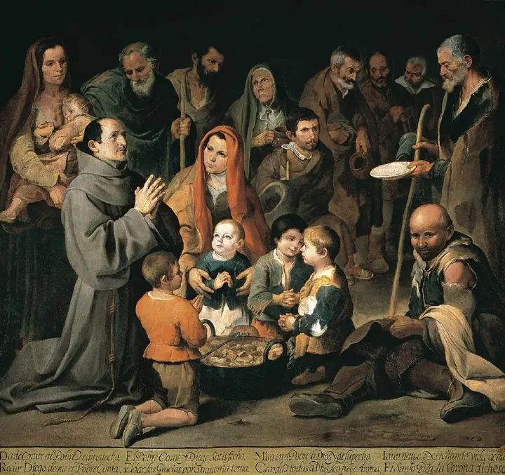 San Diego de Alcalá dando limosna, Bartolomé Esteban Murillo