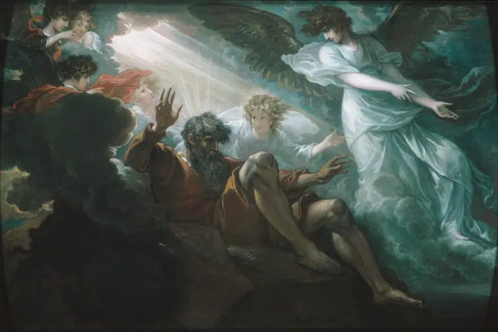 Moisés contempla la Tierra Prometida, Benjamin West