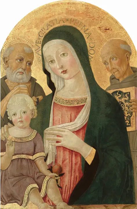 La Virgen con el Niño y los santos Jerónimo y Bernardino de Siena, Benvenuto di Giovanni