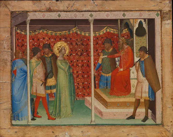 Santa Reparata ante el emperador Decio, Bernardo Daddi