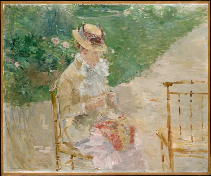 Joven tejiendo, Berthe Morisot