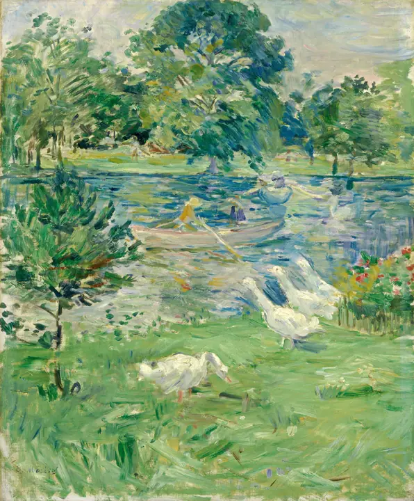Niña en una barca con gansos, Berthe Morisot
