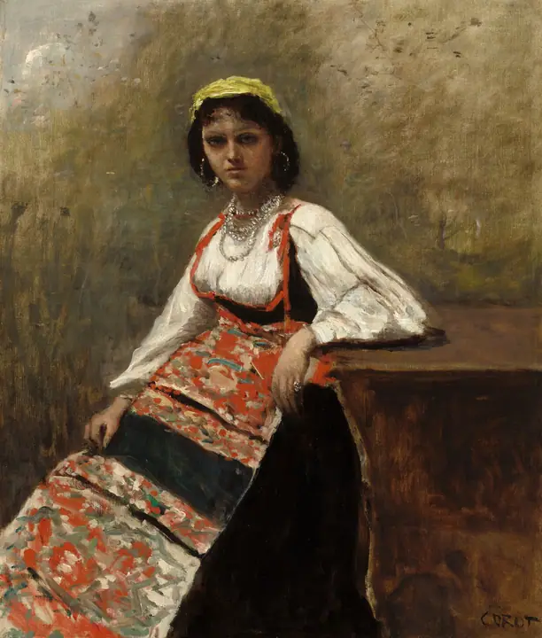 Mujer italiana (La Morieri), Camille Corot