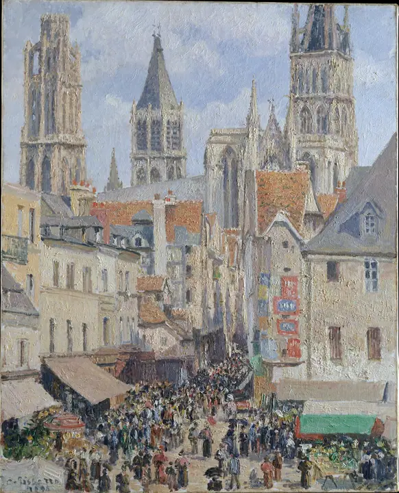Calle de la Epicerie, Ruán (Efecto de luz solar), Camille Pissarro