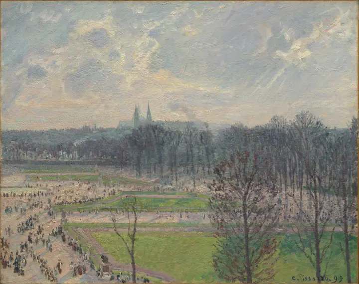 El jardín de las Tullerías en una tarde de invierno, Camille Pissarro