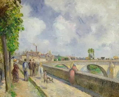 El puente en Pontoise, Camille Pissarro