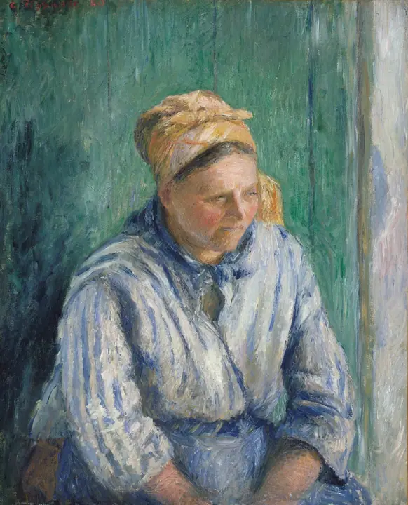 Lavandera, estudio, Camille Pissarro