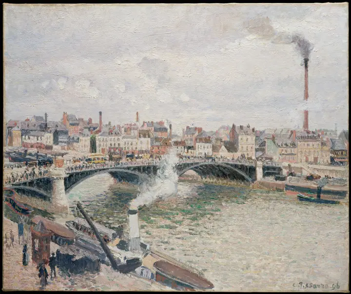 Mañana, día nublado, Ruán, Camille Pissarro