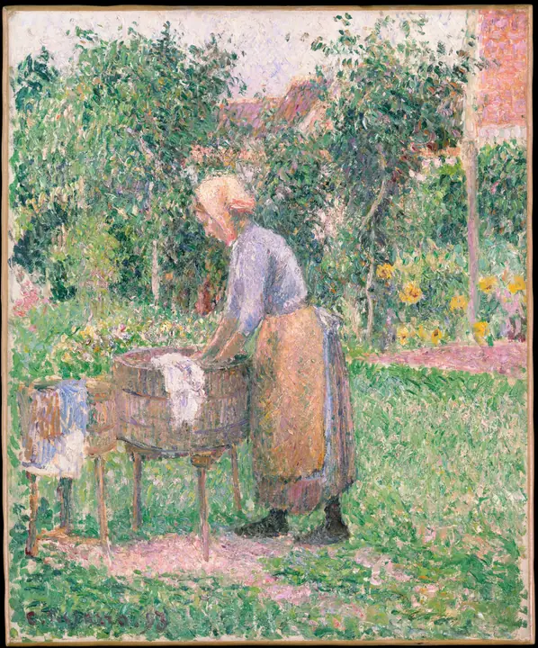 Una lavandera en Eragny, Camille Pissarro
