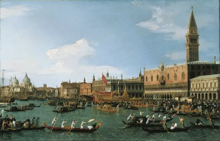 El Bucentauro regresando al Muelle el día de la Ascensión, Canaletto