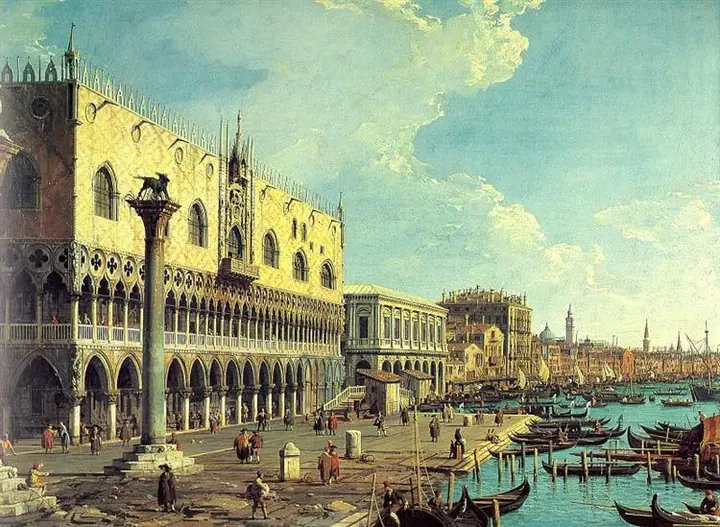 La Riva degli Schiavoni hacia el este, Canaletto