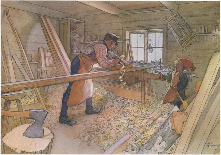 El taller, Carl Larsson