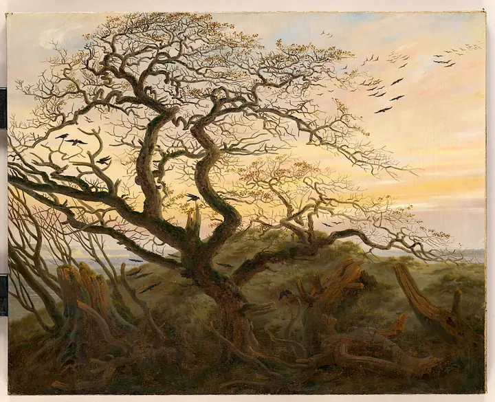 El árbol de los cuervos, Caspar David Friedrich