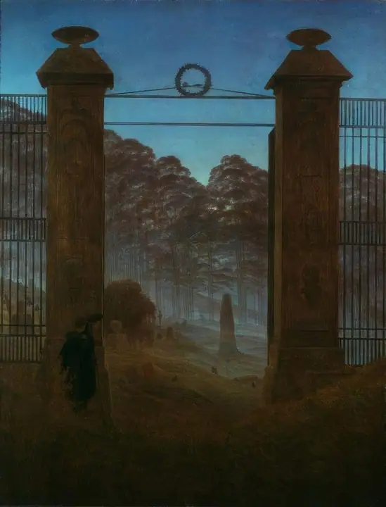 Puerta del cementerio, Caspar David Friedrich