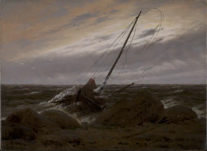 Puesta de sol en el Báltico, Caspar David Friedrich