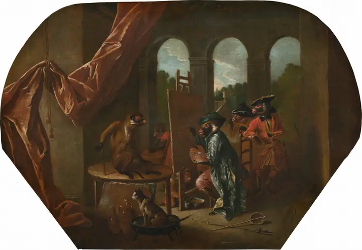 Singerie, El pintor, Christophe Huet