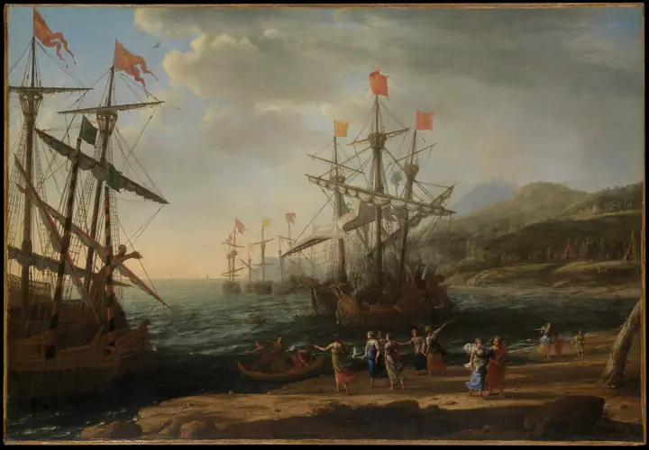 Las troyanas incendiando su flota, Claude Lorrain
