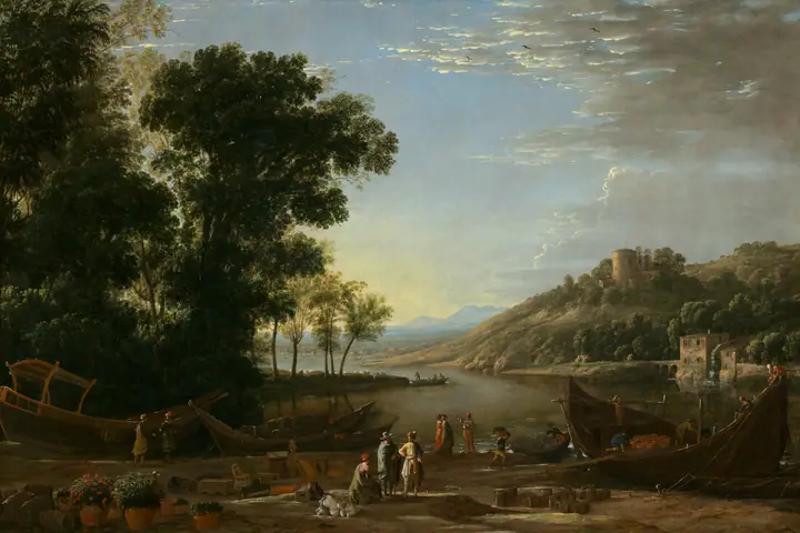 Paisaje con mercaderes, Claude Lorrain
