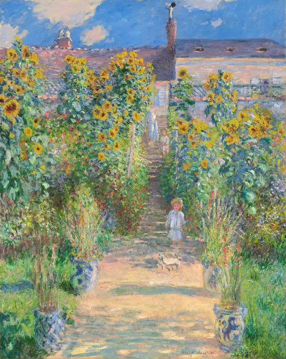 El jardín del artista en Vétheuil, Claude Monet