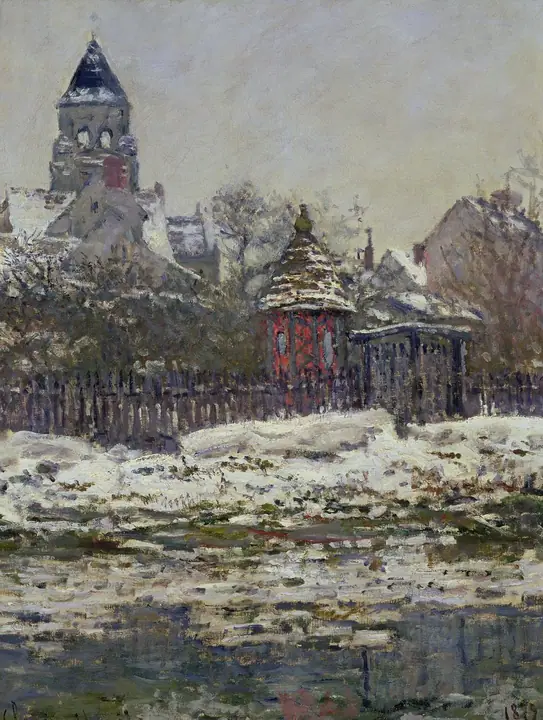 Iglesia de Vétheuil en la nieve, Claude Monet