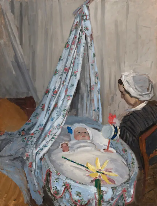 La cuna - Camille con el hijo del artista Jean, Claude Monet
