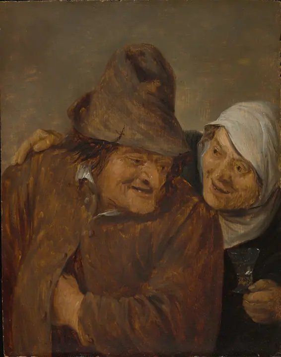 Dos campesinos con una copa de vino, David Teniers el Joven
