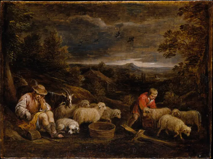 Pastores y ovejas, David Teniers el Joven