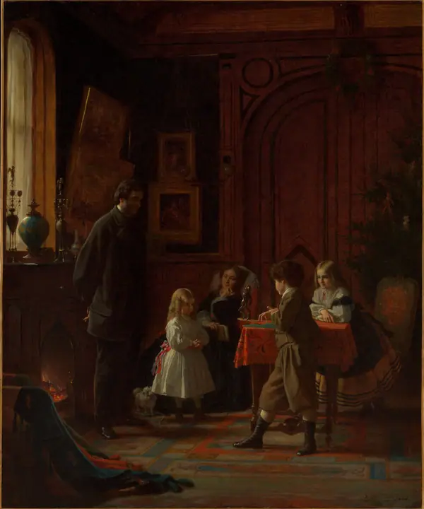 Época navideña, la familia Blodgett, Eastman Johnson