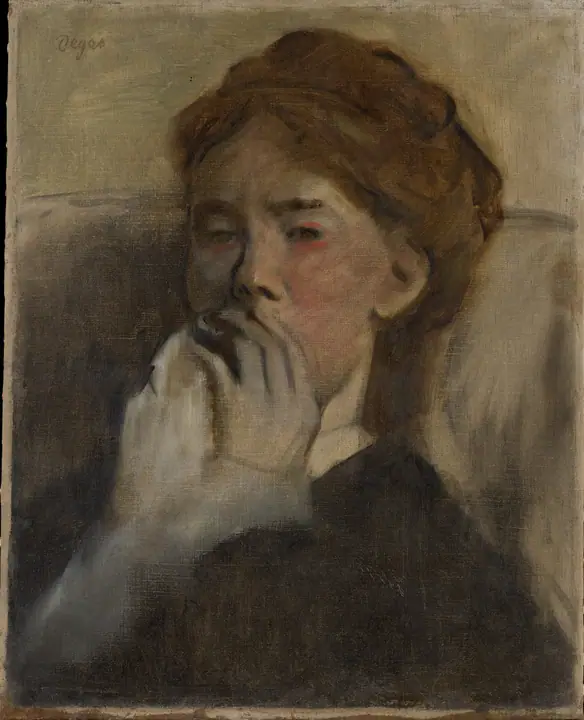 Joven con la mano sobre la boca, Edgar Degas