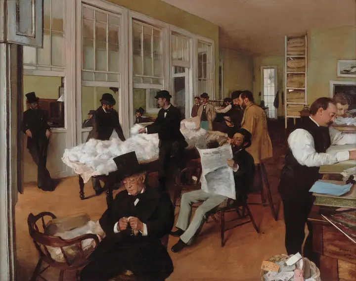 Oficina de algodón en Nueva Orleans, Edgar Degas
