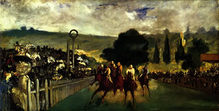 Carreras en Longchamp, Édouard Manet