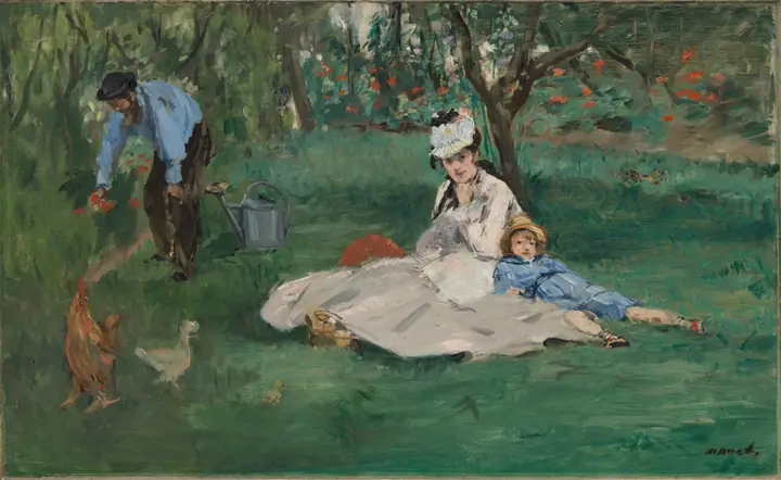 La familia Monet en su jardín de Argenteuil, Édouard Manet