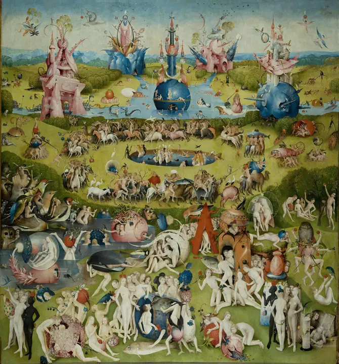 El jardín de las delicias (Panel central cerrado), El Bosco