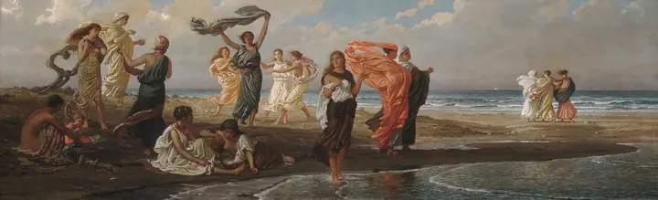 Muchachas griegas bañándose, Elihu Vedder
