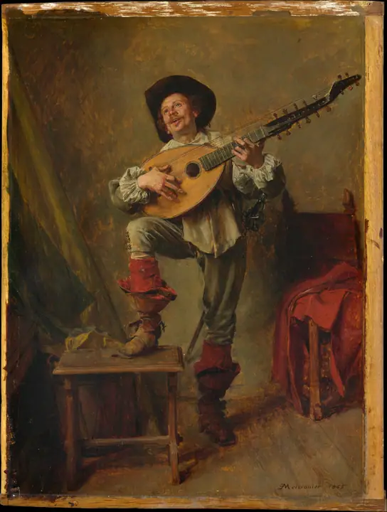 Soldado tocando la tiorba, Ernest Meissonier