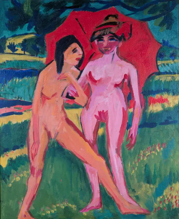 Dos muchachas bajo un paraguas, Ernst Ludwig Kirchner